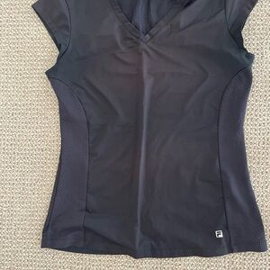 Fila Black Short Sleeve V-Neck Tee